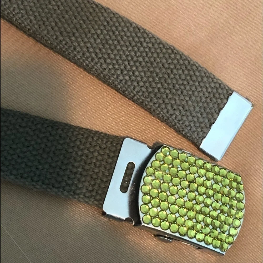 Military Green with green diamond on the bucle